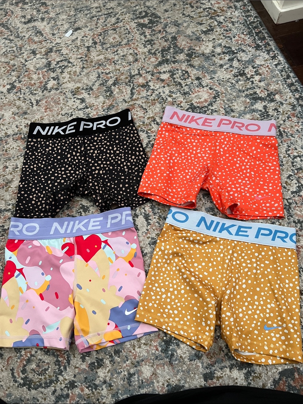 Nike Kids 4-Pack Multicolor Dotted Athletic Shorts